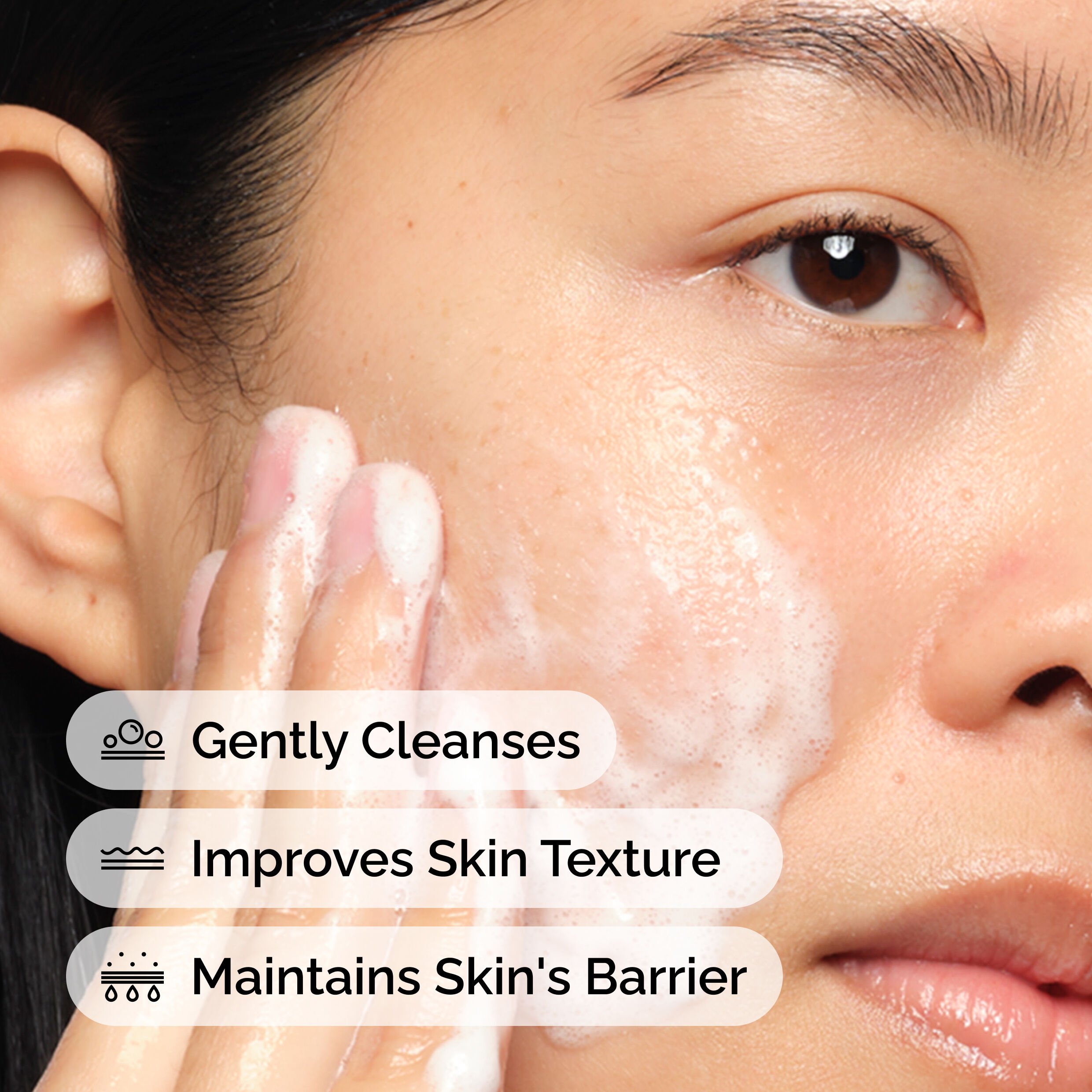 Enjoy Supple & Glowing Skin with Glucoside Foaming Cleanser 150ml - Image 2